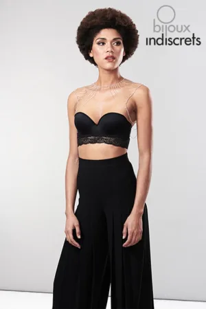 Bijoux d’épaules et de dos en chainettes métalliques argentées - 94edenstreet.com - sexshop en ligne