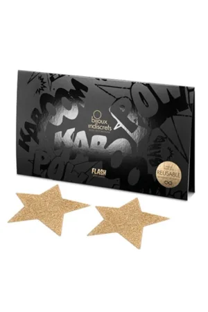 Bijoux de seins Flash Etoile Or - 94edenstreet.com - sexshop en ligne