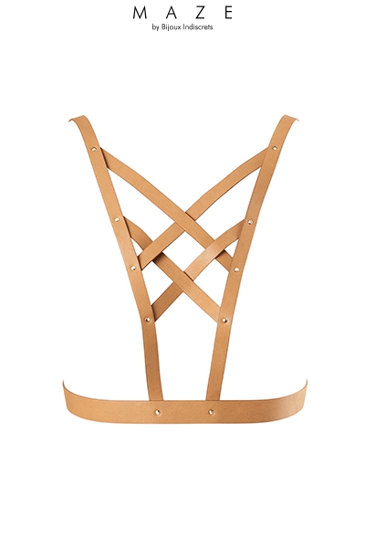 Harnais décolleté croisé marron – Maze