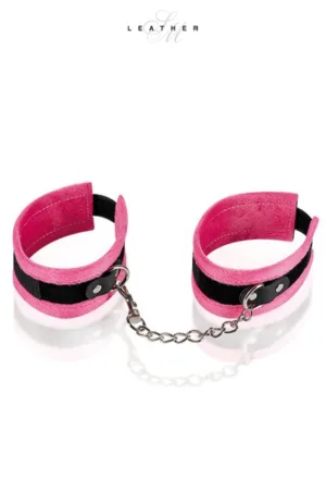 Menottes de chevilles rose et noir - 94edenstreet.com - sexshop en ligne
