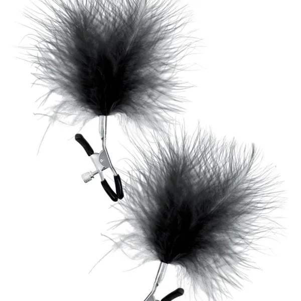 Pinces à seins plumeau noir – Sweet Caress