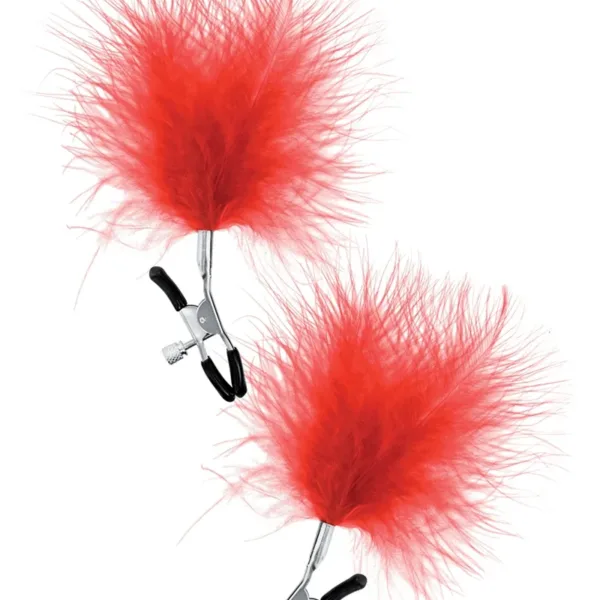 Pinces à seins plumeau rouge – Sweet Caress