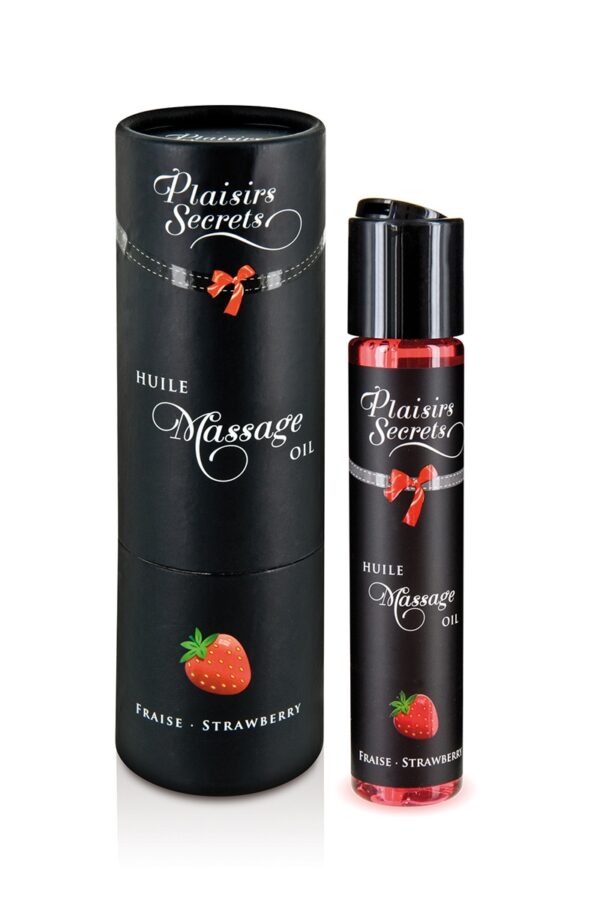 Huile de massage gourmande – Fraise - 94edenstreet.com - sexshop en ligne