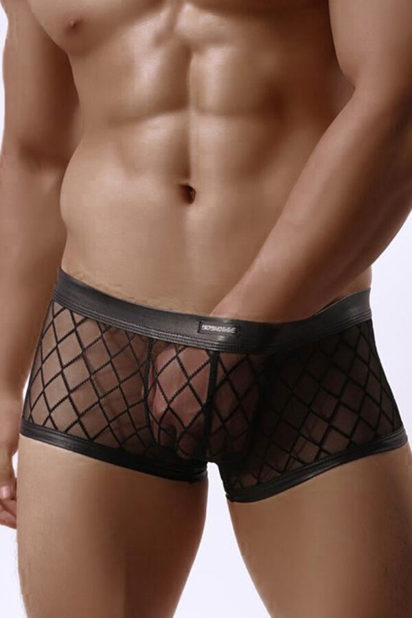 Boxer noir transparent - 94edenstreet.com - sexshop en ligne