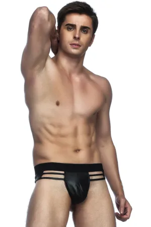 String noir wetlook - 94edenstreet.com - sexshop en ligne