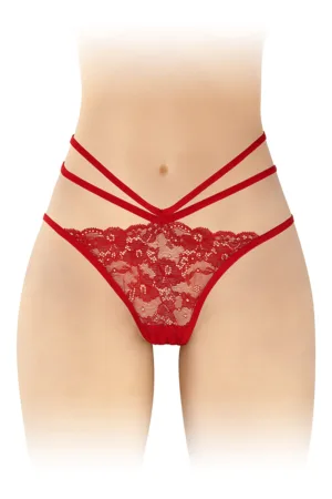 Culotte ouverte Nadia – rouge - 94edenstreet.com - sexshop en ligne