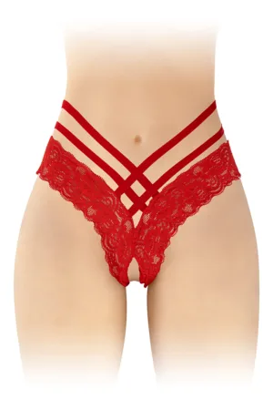 Tanga ouvert Anne – rouge - 94edenstreet.com - sexshop en ligne