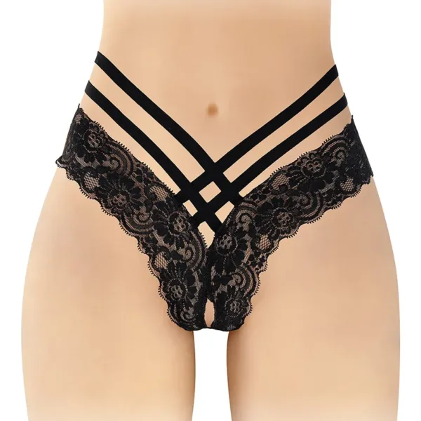 Tanga ouvert Anne – noir