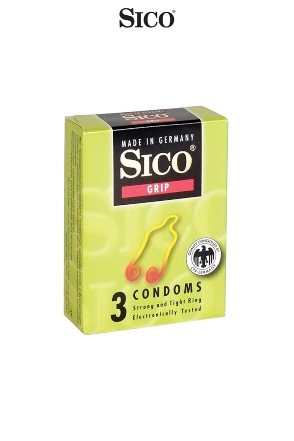 3 préservatifs Sico GRIP - 94edenstreet.com - sexshop en ligne