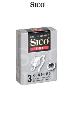 3 préservatifs Sico X-TRA - 94edenstreet.com - sexshop en ligne