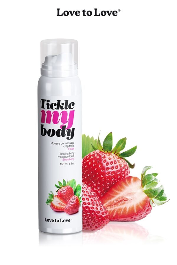 Mousse massage crépitante – fraise - 94edenstreet.com - sexshop en ligne