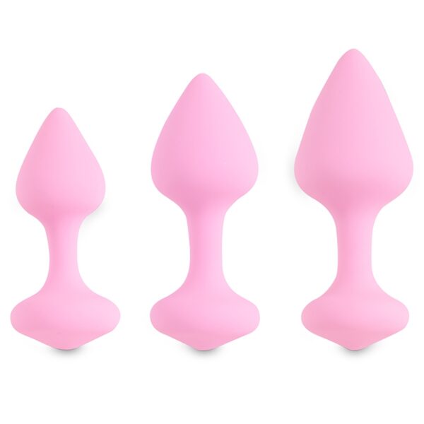 Coffret 3 plugs anal Bibi – rose