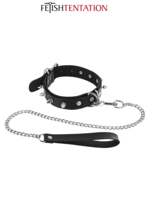 Collier à pointes & laisse – Fetish Tentation - 94edenstreet.com - sexshop en ligne
