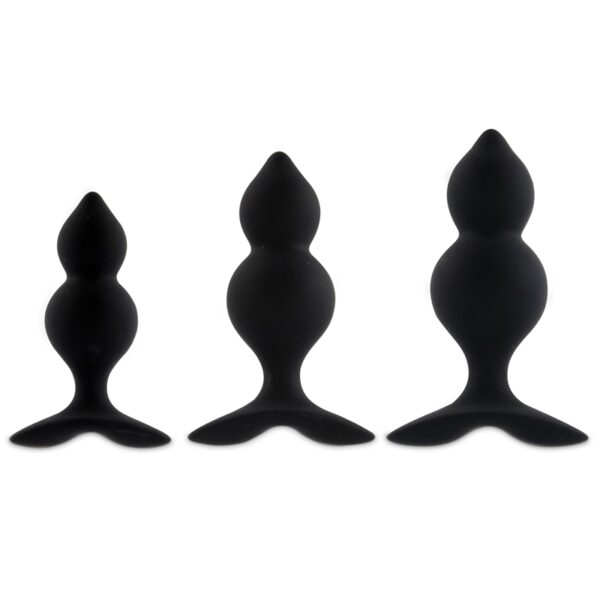 Coffret 3 plugs anal Bibi Twin – noir