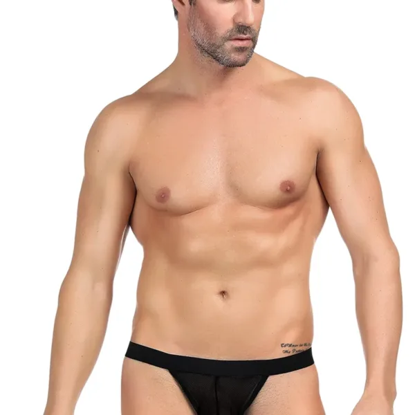 String homme noir résille