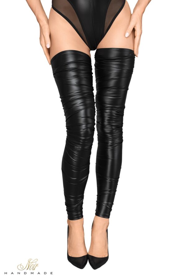 Bas wetlook froissé F207 - 94edenstreet.com - sexshop en ligne