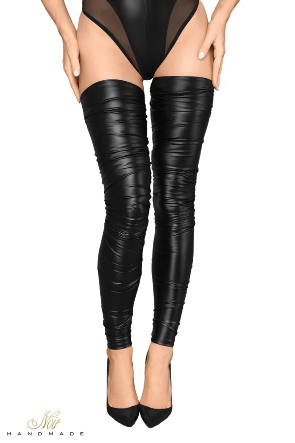 Bas wetlook froissé F207 - 94edenstreet.com - sexshop en ligne