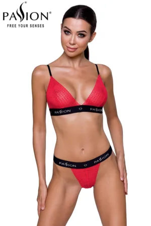 Ensemble lingerie Glamis – Rouge et noir - 94edenstreet.com - sexshop en ligne