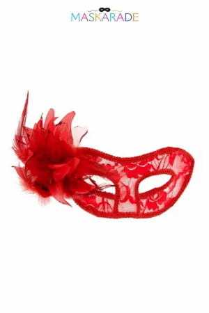 Loup semi-rigide La Traviata – rouge - 94edenstreet.com - sexshop en ligne