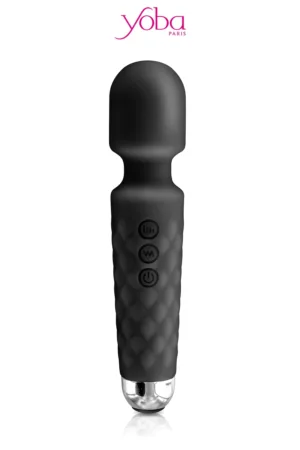 Vibro Love Wand rechargeable noir – Yoba - 94edenstreet.com - sexshop en ligne