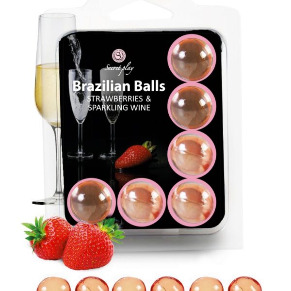 6 Brazilian Balls – fraise & champagne
