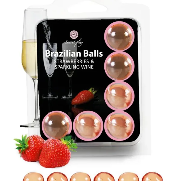6 Brazilian Balls – fraise & champagne