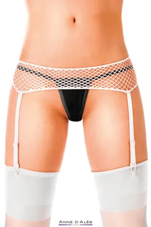 Porte-jarretelles blanc Penelope – Anne d’Alès - 94edenstreet.com - sexshop en ligne
