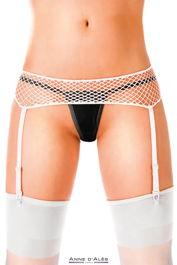 Porte-jarretelles blanc Penelope – Anne d’Alès - 94edenstreet.com - sexshop en ligne