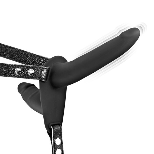 Double gode ceinture noir vibrant – Fetish Tentation