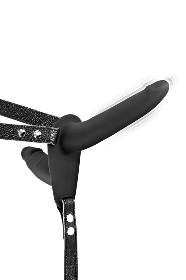 Double gode ceinture noir vibrant – Fetish Tentation - 94edenstreet.com - sexshop en ligne