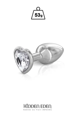 Plug bijou coeur aluminium S – Hidden Eden - 94edenstreet.com - sexshop en ligne
