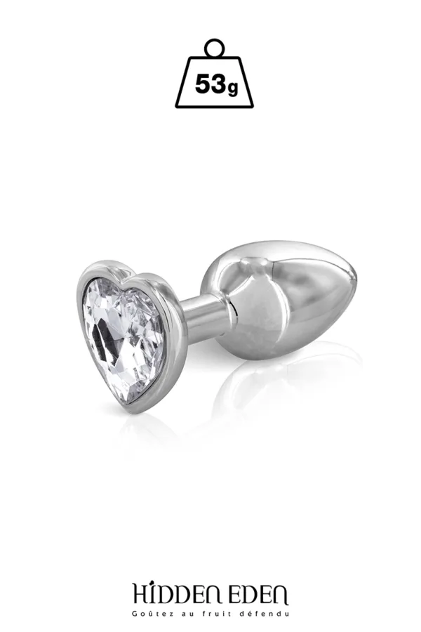 Plug bijou coeur aluminium S – Hidden Eden - 94edenstreet.com - sexshop en ligne