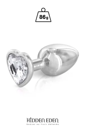 Plug bijou coeur aluminium M – Hidden Eden - 94edenstreet.com - sexshop en ligne