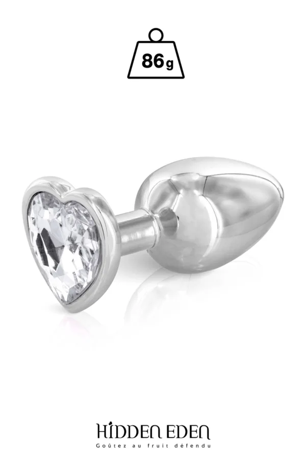 Plug bijou coeur aluminium M – Hidden Eden - 94edenstreet.com - sexshop en ligne