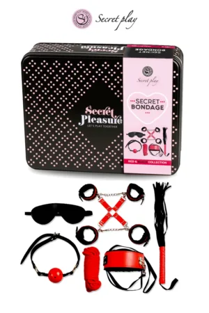 Kit BDSM 8 pièces – Rouge & Noir - 94edenstreet.com - sexshop en ligne