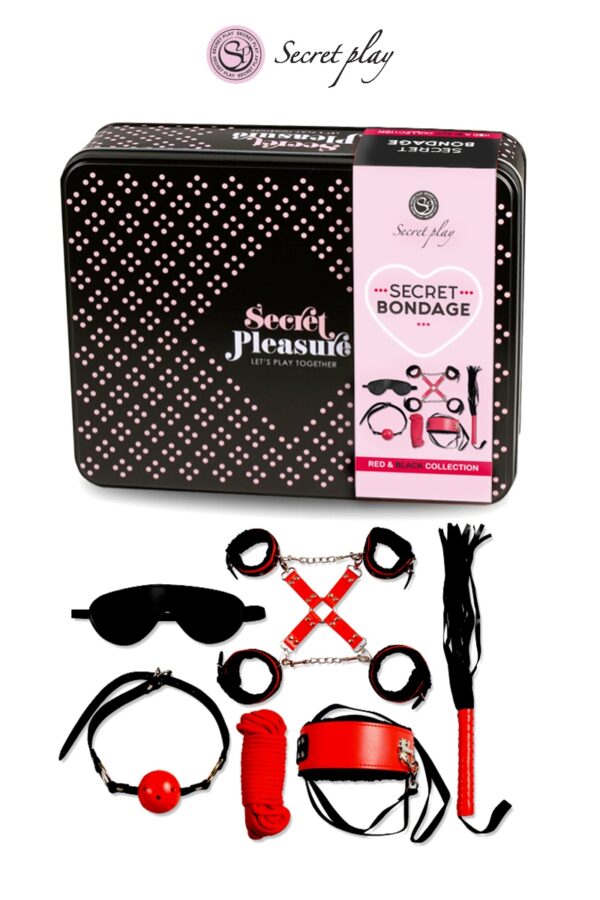 Kit BDSM 8 pièces – Rouge & Noir - 94edenstreet.com - sexshop en ligne