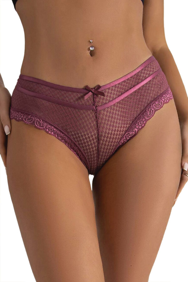 Tanga bordeaux dentelle – Paris Hollywood - 94edenstreet.com - sexshop en ligne