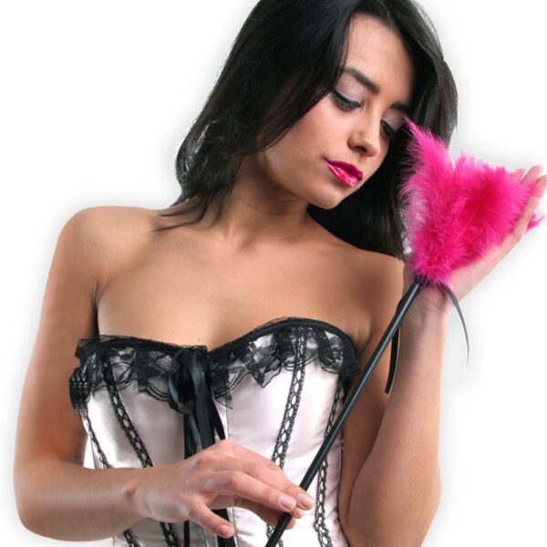 Cravache et plumeau 50 cm fuchsia