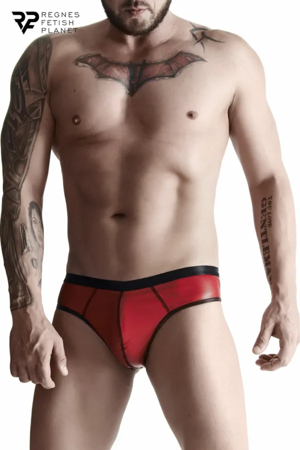 Slip rouge wetlook – Regnes - 94edenstreet.com - sexshop en ligne