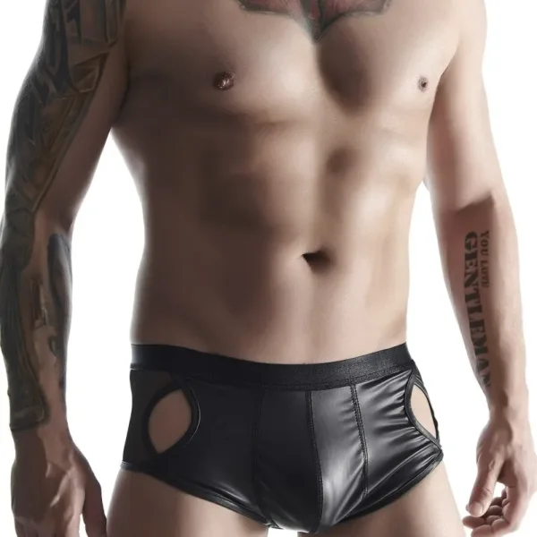 Shorty ouvert noir wetlook – Regnes