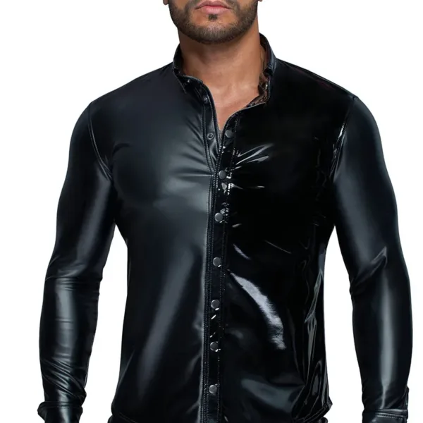 Chemise wetlook et vinyle H064