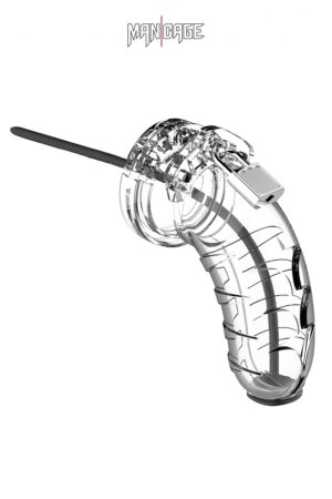 Cage de chasteté 10cm avec sonde urétrale – ManCage 16 - 94edenstreet.com - sexshop en ligne