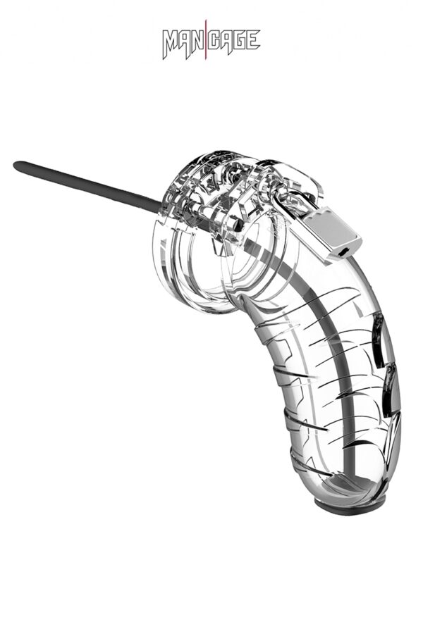 Cage de chasteté 10cm avec sonde urétrale – ManCage 16 - 94edenstreet.com - sexshop en ligne