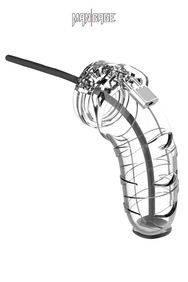 Cage de chasteté 12,5cm avec plug d’urètre – ManCage 17 - 94edenstreet.com - sexshop en ligne