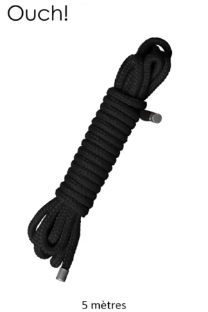Corde de bondage Japonais 5m noire – Ouch - 94edenstreet.com - sexshop en ligne