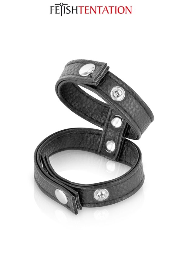 Double cockring simili cuir – Fetish Tentation - 94edenstreet.com - sexshop en ligne