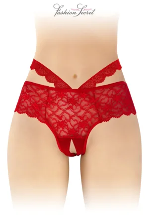 Culotte ouverte rouge Marie – Fashion Secret - 94edenstreet.com - sexshop en ligne