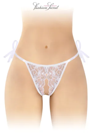String blanc ouvert à nouer Stella – Fashion Secret - 94edenstreet.com - sexshop en ligne