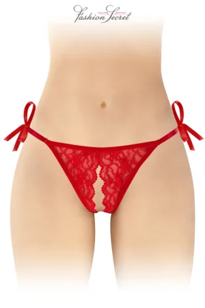 String rouge ouvert à nouer Stella – Fashion Secret - 94edenstreet.com - sexshop en ligne