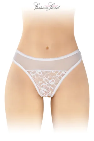 Tanga blanc ouvert Ava – Fashion Secret - 94edenstreet.com - sexshop en ligne